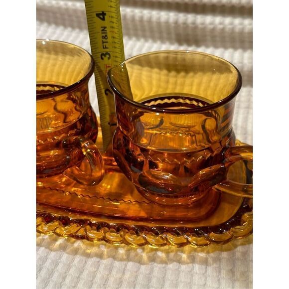Vintage Indianna Glass Kings Crown sugar & creamer with tray - Picture 7 of 8